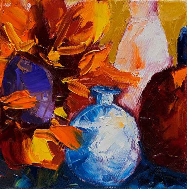 Perfume Bottle and Sunflower