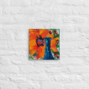 Sunflower &  Blue Vase 12" x 12"