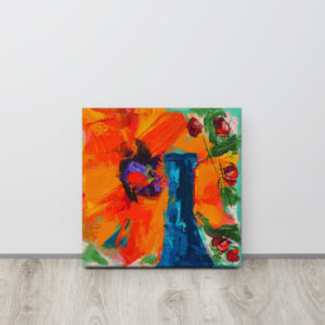 Sunflower & Blue Vase 16" x 16"