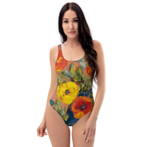 Poppies #6 One-Piece Swimsuit
