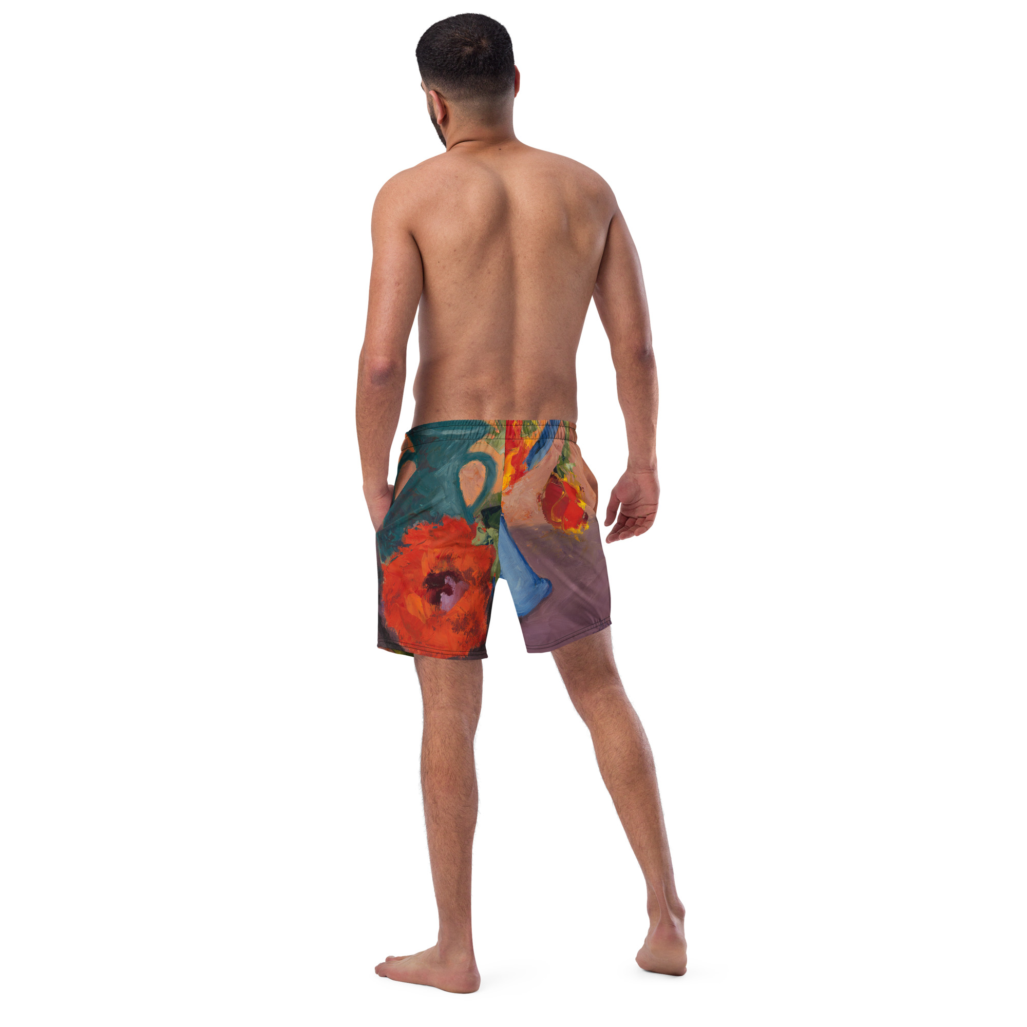 Poppies #6 Men's swim trunks - Image 4
