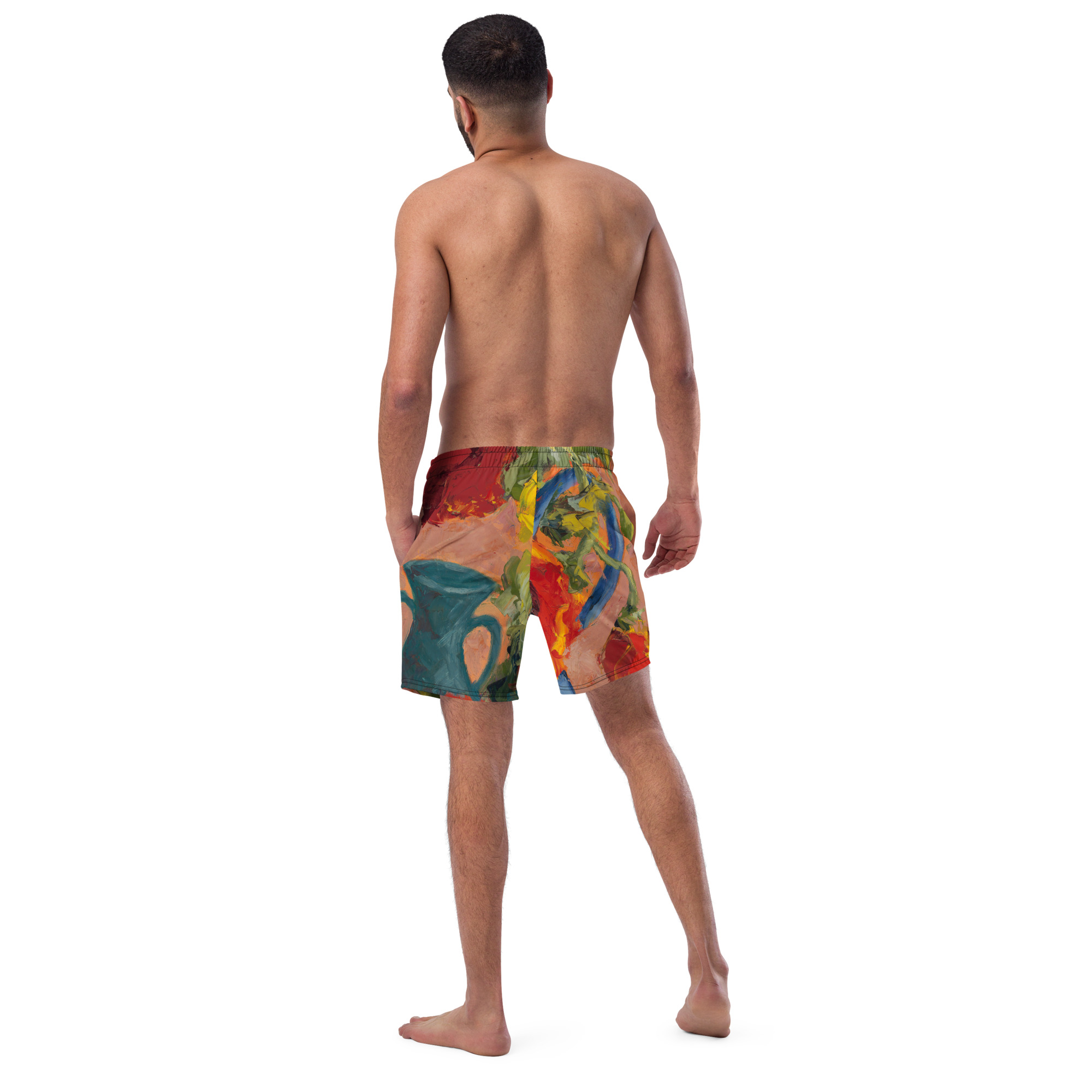 Poppies #6 Men's swim trunks - Image 9