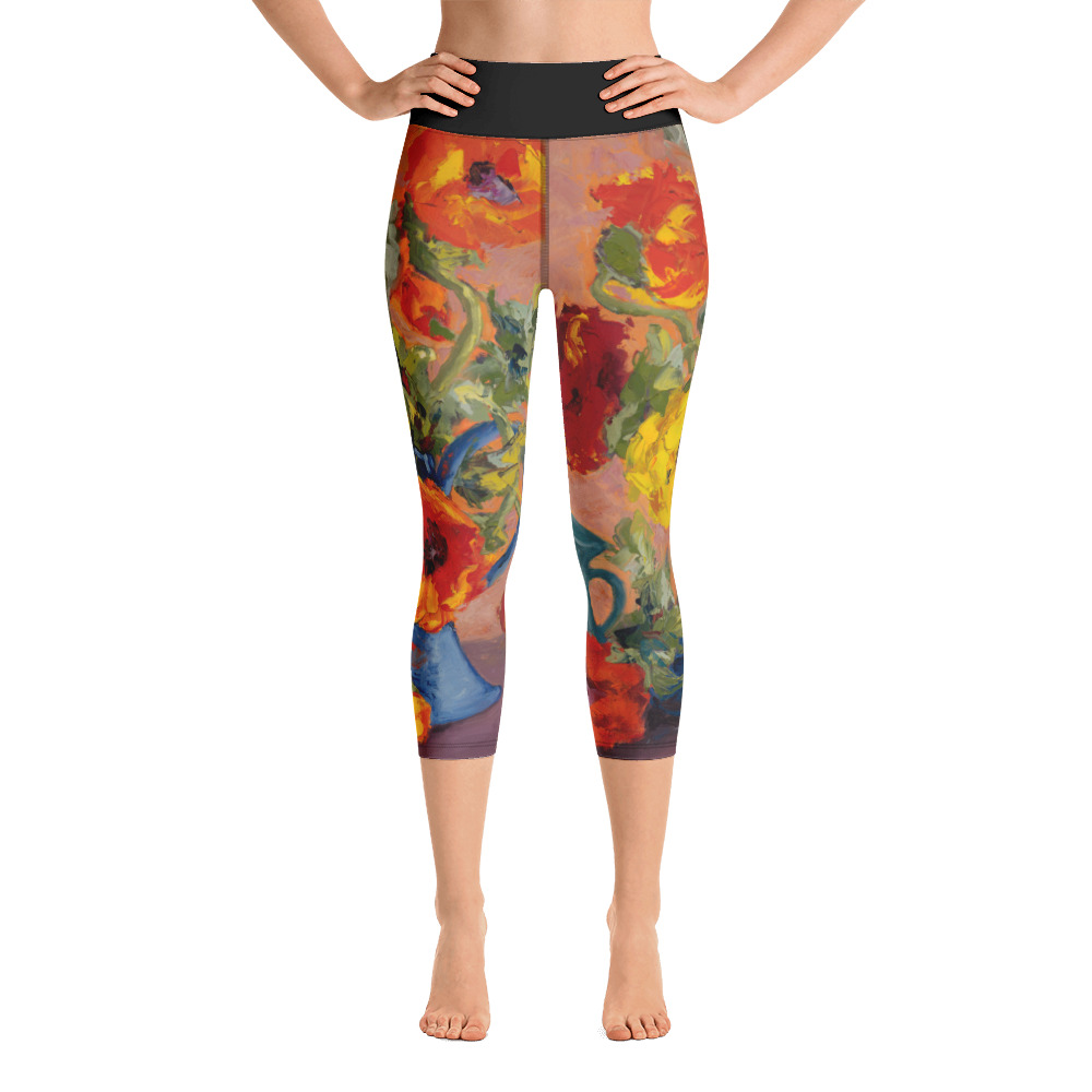 Poppies Yoga Capri Leggings - Charisse Abellana