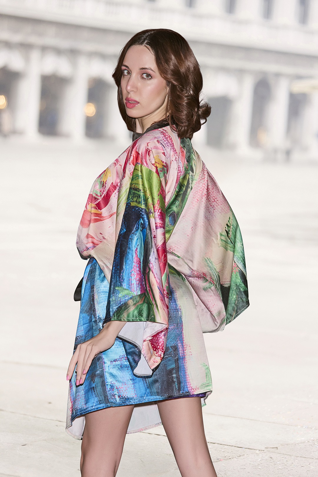 Rose in a Bottle Long Sleeve Kimono Robe - Image 2
