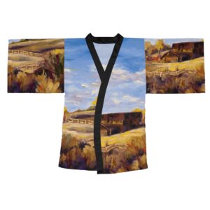 “Montana No. 2” Art Kimono – Elegant Long-Sleeve Robe with Flowing Silhouette