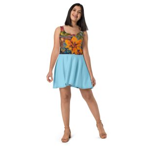 CHARISSE ABELLANA PERFUME BOTTLES SKATER DRESS